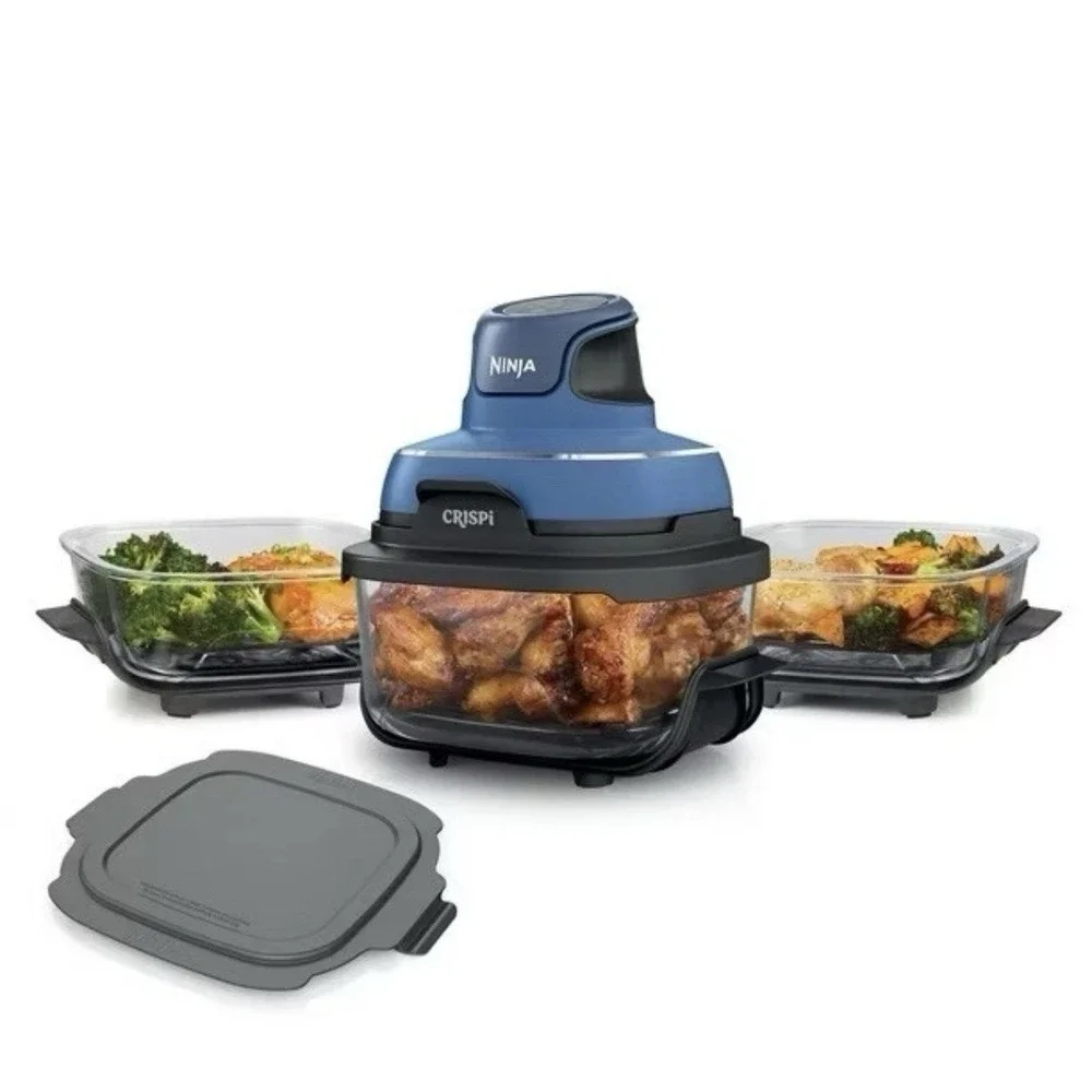 Ninja Crispi 5-in-1 Portable Glass Air Fryer Cooking System, Blue